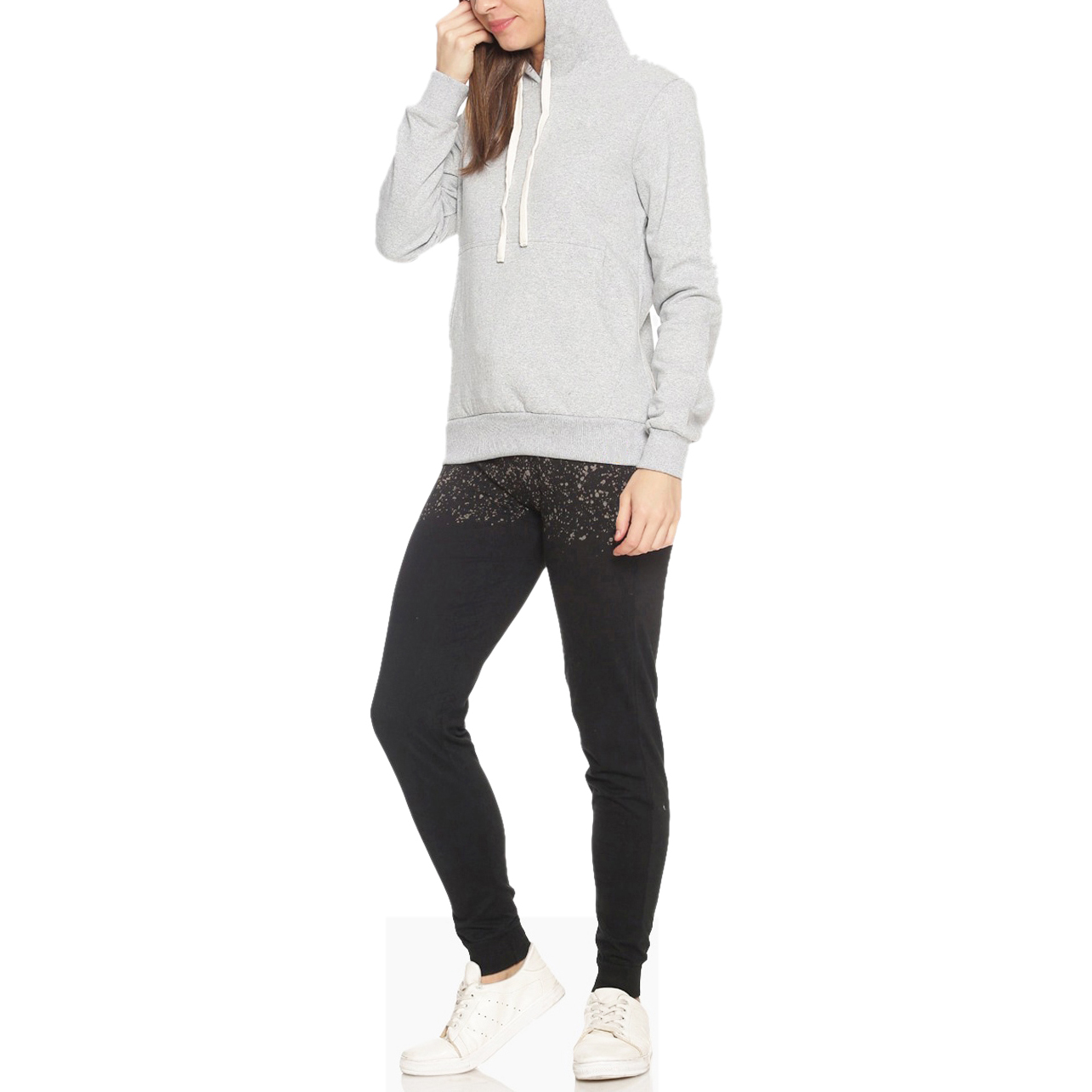 Grey Melange & Black Hooded Tracksuits
