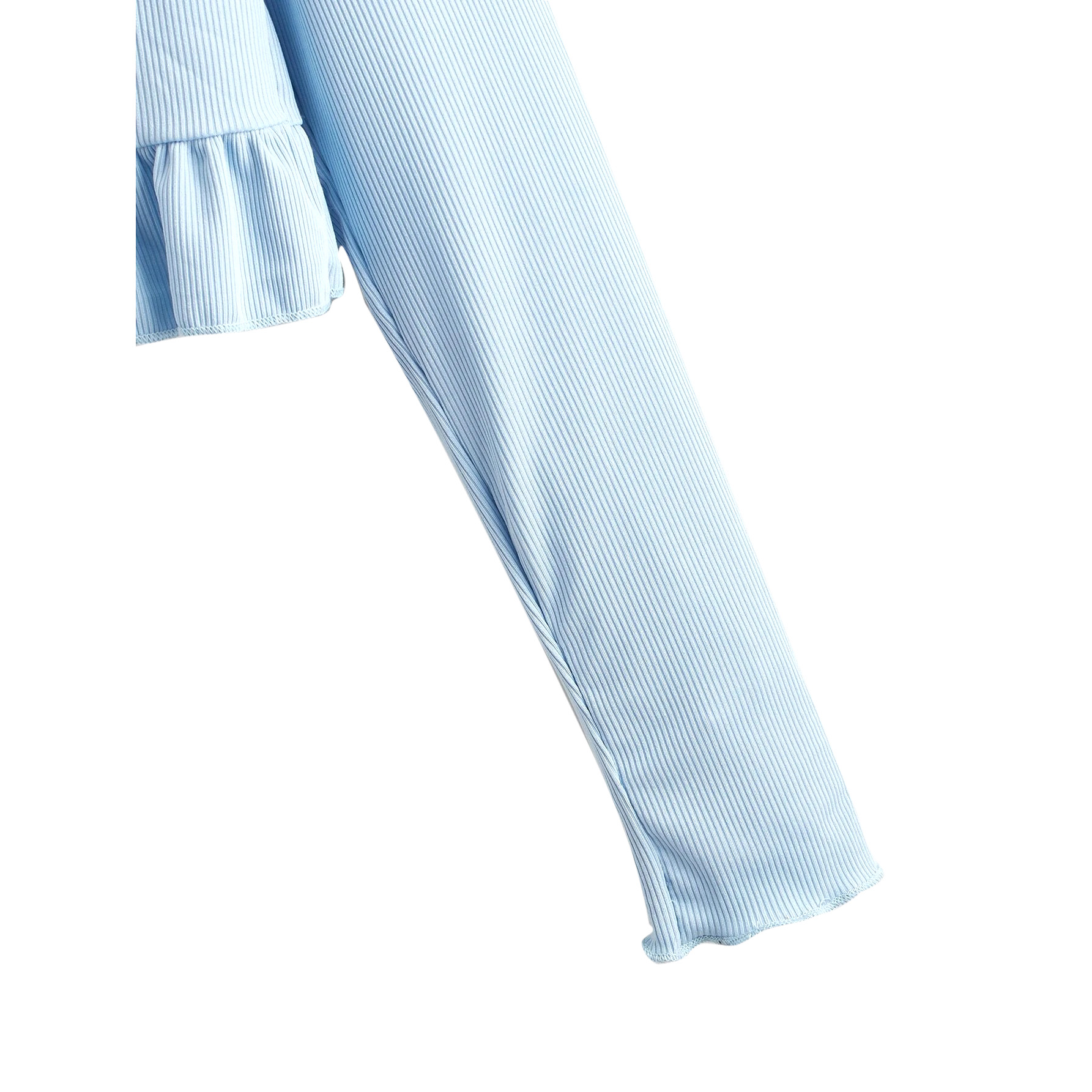 Frill Hem Tie Front Crop Top