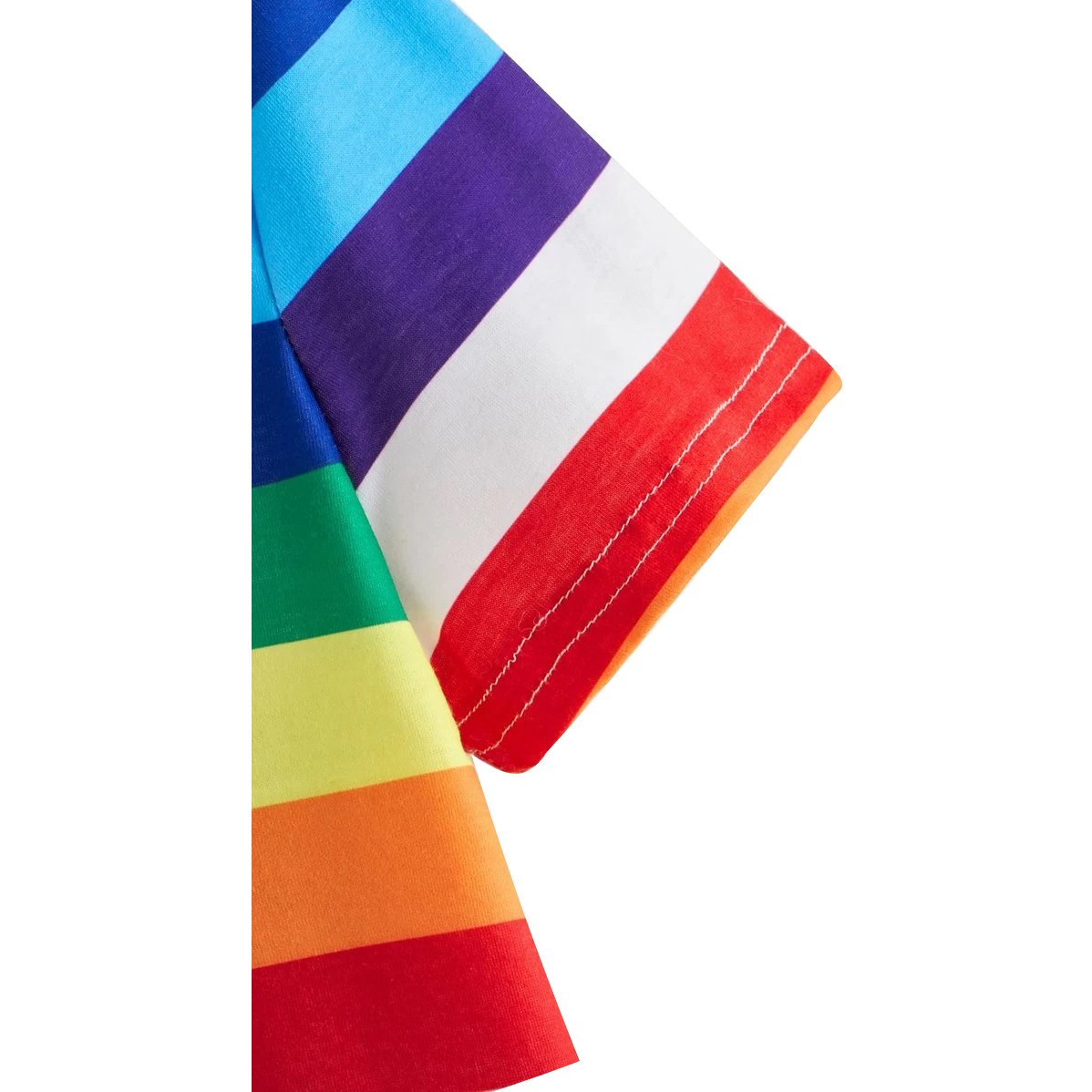 Rainbow Stripped Collar Cop Top