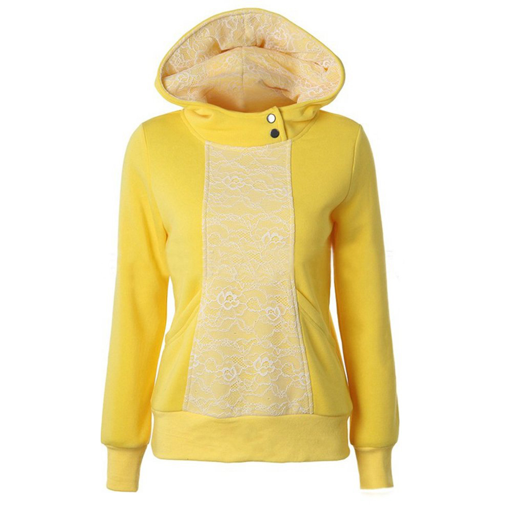 Solid Color Patchwork Printed Hoodies