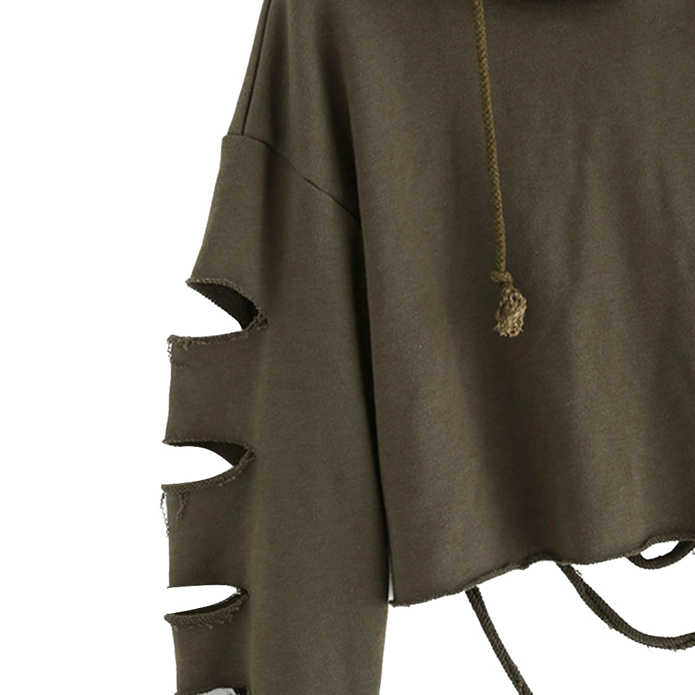 Ripped Sleeve Hoodies