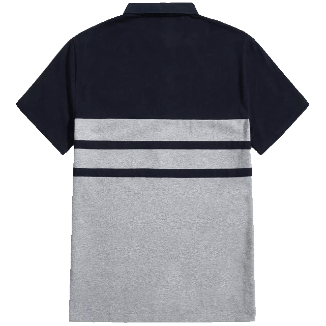 Patched Colorblock Polo Shirt